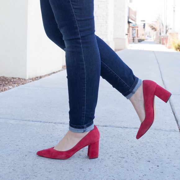 Marc Fisher Shoes - Marc Fisher Red Suede Caitlin Pump